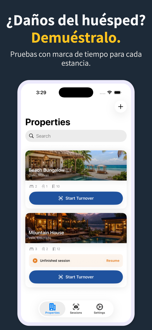Rental Inspection Report app showing a property condition session