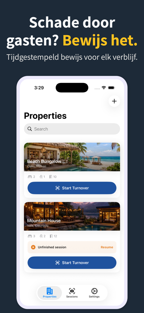 Rental Inspection Report app showing a property condition session