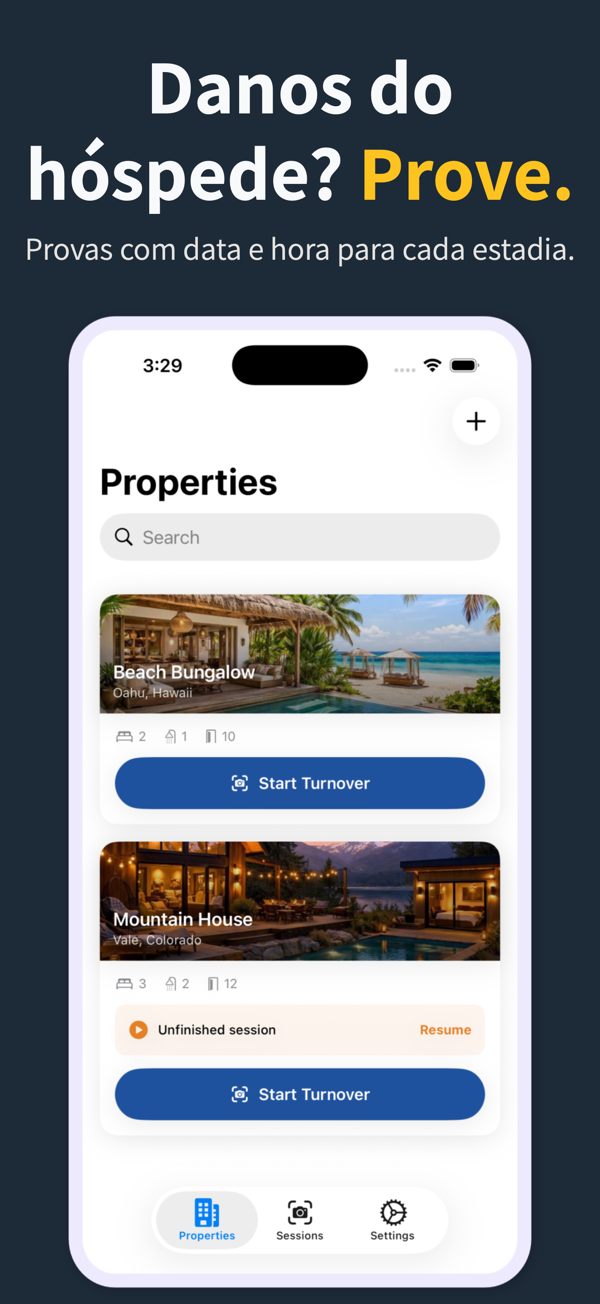 Rental Inspection Report app showing a property condition session