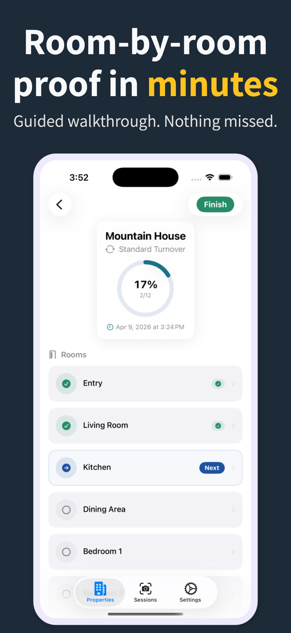 Room-by-room photo capture